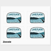 Lake Placid New York Gevist Rod Rechthoekige Sticker (Vel)
