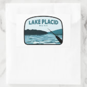 Lake Placid New York Gevist Rod Rechthoekige Sticker (Tas)