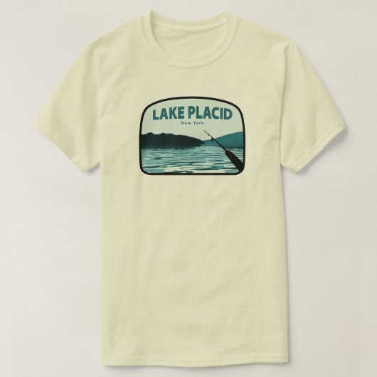 Lake Placid New York Gevist Rod T-shirt (Design voorkant)