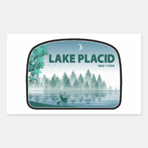 Lake Placid New York Herten Rechthoekige Sticker