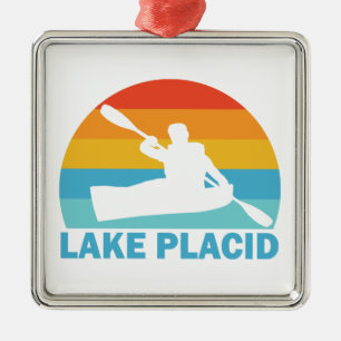 Lake Placid New York Kayak Metalen Ornament