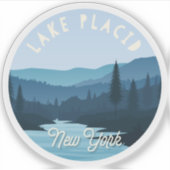 Lake Placid, New York Landschap Sticker (Voorkant)