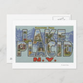 Lake Placid, New York - Large Letter Scenes Briefkaart (Voorkant / Achterkant)