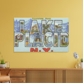 Lake Placid, New York - Large Letter Scenes Canvas Afdruk (Insitu (Woonkamer))