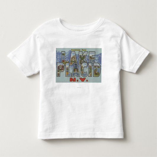 Lake Placid, New York - Large Letter Scenes Kinder Shirts (Voorkant)