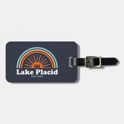 Lake Placid New York Rainbow Bagagelabel (Voorkant horizontaal)
