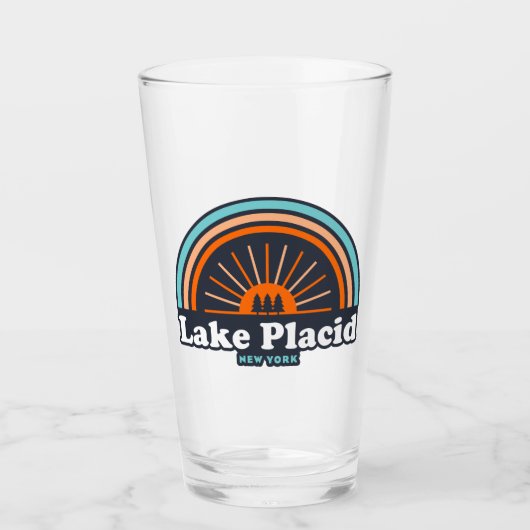 Lake Placid New York Rainbow Glas (Voorkant)