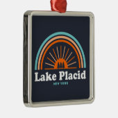 Lake Placid New York Rainbow Metalen Ornament (Rechts)