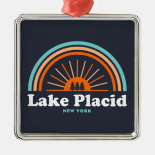 Lake Placid New York Rainbow Metalen Ornament