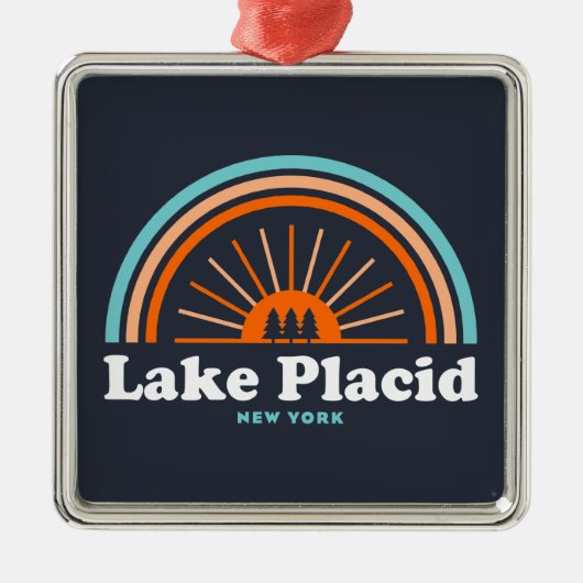 Lake Placid New York Rainbow Metalen Ornament (Voorkant)