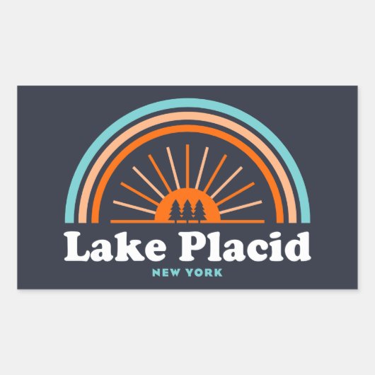 Lake Placid New York Rainbow Rechthoekige Sticker (Voorkant)