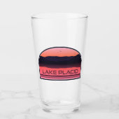 Lake Placid New York Red Sunrise Glas (Voorkant)