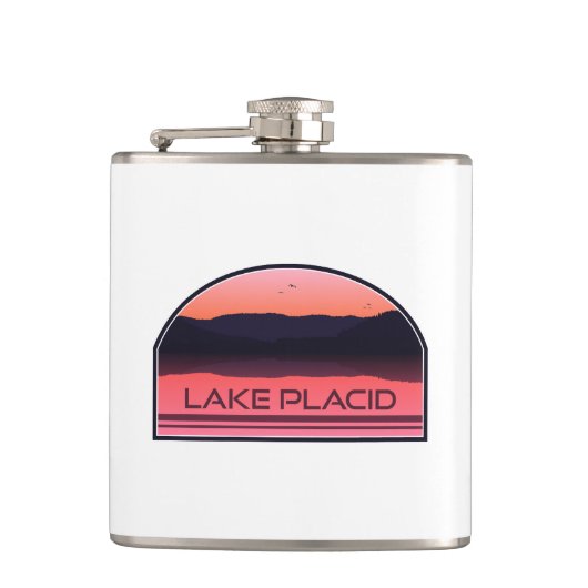 Lake Placid New York Red Sunrise Heupfles (Voorkant)
