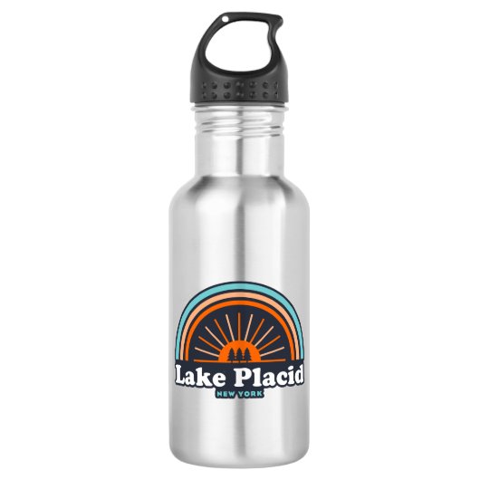 Lake Placid New York Regenboog Waterfles (Voorkant)