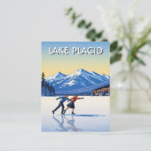 Lake Placid New York Schaatsen Reizen Briefkaart (Staand voorkant)