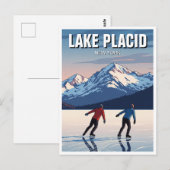 Lake Placid New York Schaatsen Reizen Briefkaart (Voorkant / Achterkant)