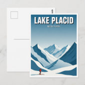 Lake Placid New York Skiën Skier Reizen Briefkaart (Voorkant / Achterkant)