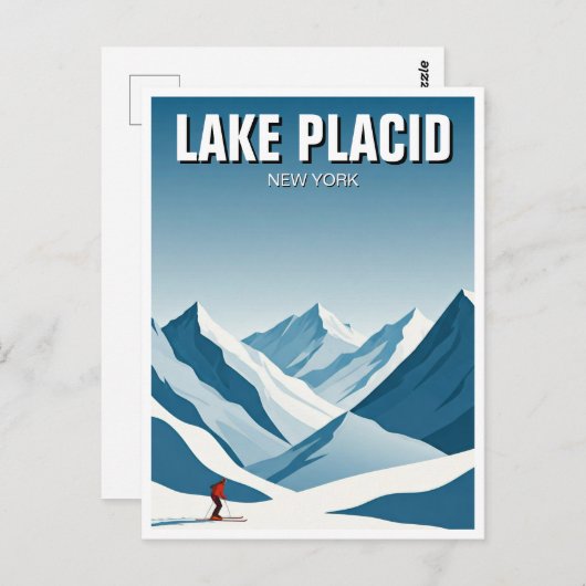 Lake Placid New York Skiën Skier Reizen Briefkaart (Voorkant / Achterkant)
