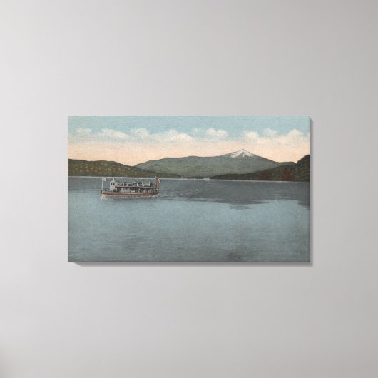 Lake Placid, NY - Uitzicht van Steamer Doris Canvas Afdruk (Voorkant)
