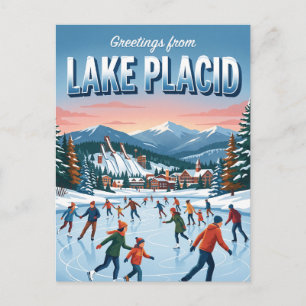 Lake Placid Olympic Center IJsschaatsen, Lake Plac Briefkaart