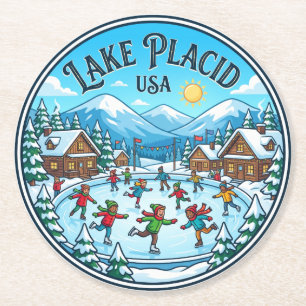 Lake Placid VS Ronde Kartonnen Onderzetter