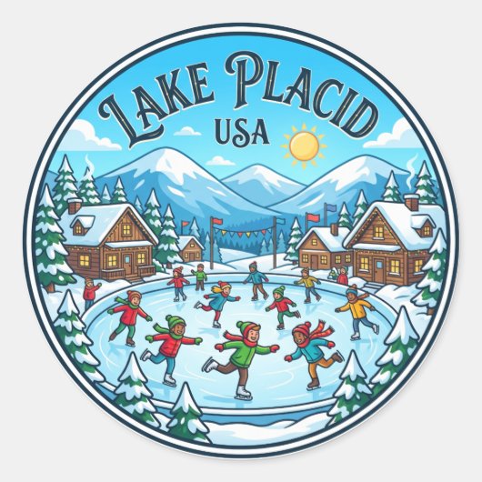 Lake Placid VS Ronde Sticker (Voorkant)