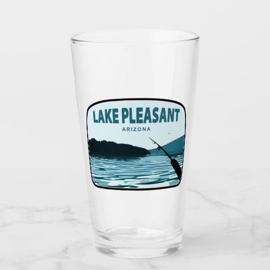 Lake Pleasant Arizona Gevist Rod Glas (Voorkant)