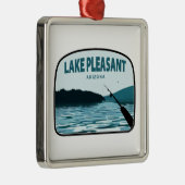 Lake Pleasant Arizona Gevist Rod Metalen Ornament (Rechts)