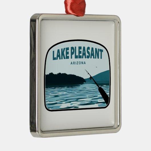 Lake Pleasant Arizona Gevist Rod Metalen Ornament (Rechts)