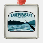 Lake Pleasant Arizona Gevist Rod Metalen Ornament (Voorkant)