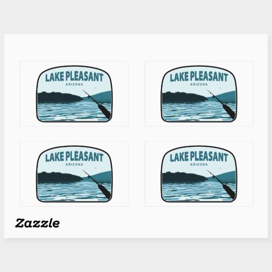 Lake Pleasant Arizona Gevist Rod Rechthoekige Sticker (Vel)