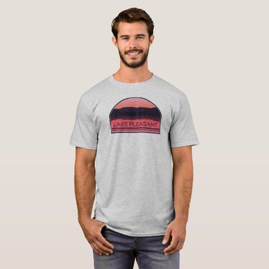 Lake Pleasant Arizona Red Sunrise T-shirt (Voorkant volledig)