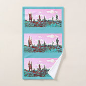 Lake Pleasant Turquoise Saguaros Towel Set Bad Handdoek (Handdoek)