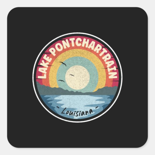 Lake Pontchartrain Louisiana Colorful Vierkante Sticker (Voorkant)