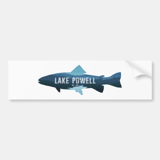 Lake Powell Arizona Utah Fish Bumpersticker (Voorkant)