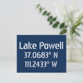 Lake Powell AZ Latitude Longitude Briefkaart (Staand voorkant)