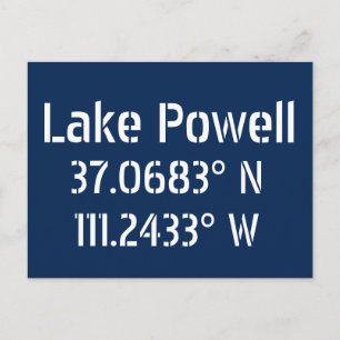 Lake Powell AZ Latitude Longitude Briefkaart