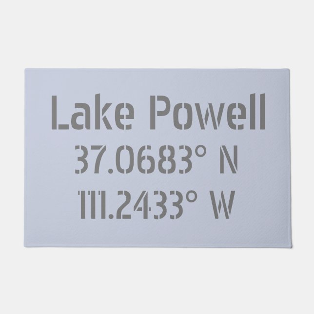 Lake Powell AZ Latitude Longitude Deurmat (Voorkant)