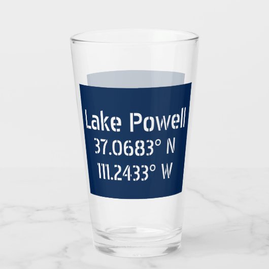 Lake Powell AZ Latitude Longitude Glas (Achterkant)