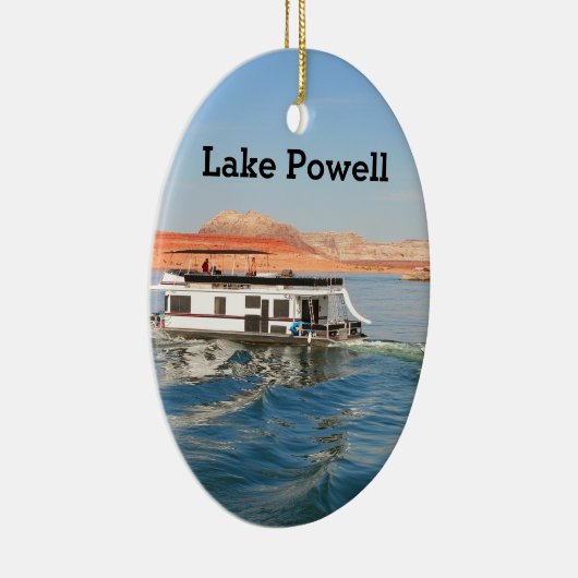 Lake Powell, Houseboat making waves, Arizona Keramisch Ornament (Rechts)