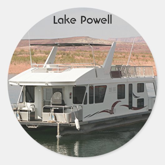 Lake Powell: Houseboot, Arizona, Verenigde Staten  Ronde Sticker (Voorkant)