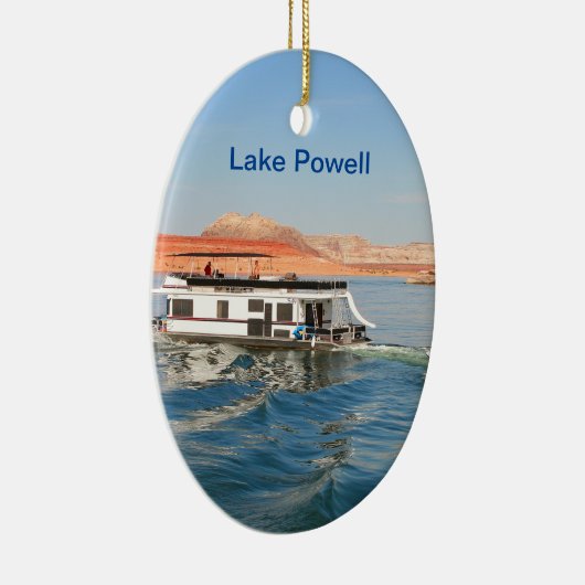 Lake Powell: Houseboot making waves, Arizona Keramisch Ornament (Rechts)