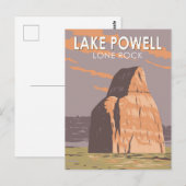 Lake Powell Lone Rock Travel Art Vintage Briefkaart (Voorkant / Achterkant)