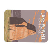 Lake Powell Lone Rock Travel Art Vintage Magneet (Horizontaal)