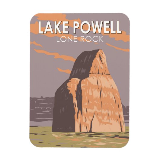 Lake Powell Lone Rock Travel Art Vintage Magneet (Verticaal)