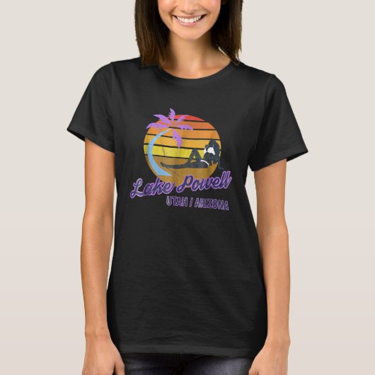 Lake Powell Utah Arizona Retro Classic Surf T-shirt (Voorkant)