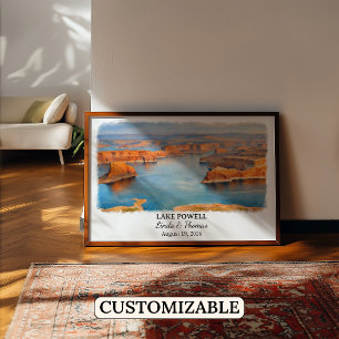 Lake Powell Utah Poster, Aquarel, Op Maat Poster