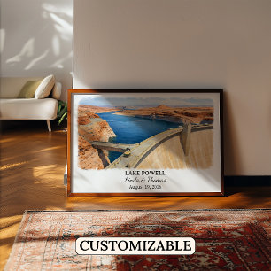 Lake Powell Utah Poster, Aquarel, Op Maat Poster