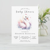 Lake Printable Swan Baby shower Kaart (Staand voorkant)