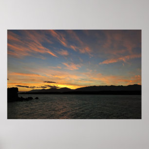 Lake Pukaki Sunset Poster